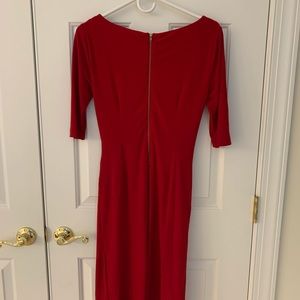 Tahari Red 3/4 Sleeve Dress